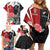 New Zealand And England Rugby Custom Family Matching Off Shoulder Short Dress and Hawaiian Shirt Maori Tiki With Red Rose Together
