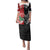 New Zealand And England Rugby Custom Family Matching Puletasi and Hawaiian Shirt Maori Tiki With Red Rose Together