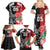 New Zealand And England Rugby Custom Family Matching Summer Maxi Dress and Hawaiian Shirt Maori Tiki With Red Rose Together