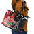 New Zealand And England Rugby Leather Tote Bag Maori Tiki With Red Rose Together