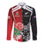 New Zealand And England Rugby Custom Long Sleeve Button Shirt Maori Tiki With Red Rose Together