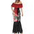 New Zealand And England Rugby Custom Mermaid Dress Maori Tiki With Red Rose Together