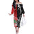 New Zealand And England Rugby Custom Off The Shoulder Long Sleeve Dress Maori Tiki With Red Rose Together