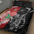 New Zealand And England Rugby Quilt Bed Set Maori Tiki With Red Rose Together