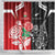 New Zealand And England Rugby Shower Curtain Maori Tiki With Red Rose Together