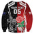 New Zealand And England Rugby Custom Sweatshirt Maori Tiki With Red Rose Together