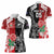 New Zealand And England Rugby Custom Women Polo Shirt Maori Tiki With Red Rose Together