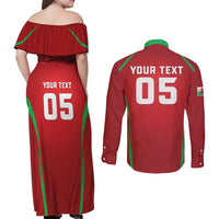 Wales Rugby Custom Couples Matching Off Shoulder Maxi Dress and Long Sleeve Button Shirt Go Welsh Dragon Unique Style