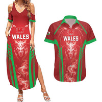 Wales Rugby Custom Couples Matching Summer Maxi Dress and Hawaiian Shirt Go Welsh Dragon Unique Style