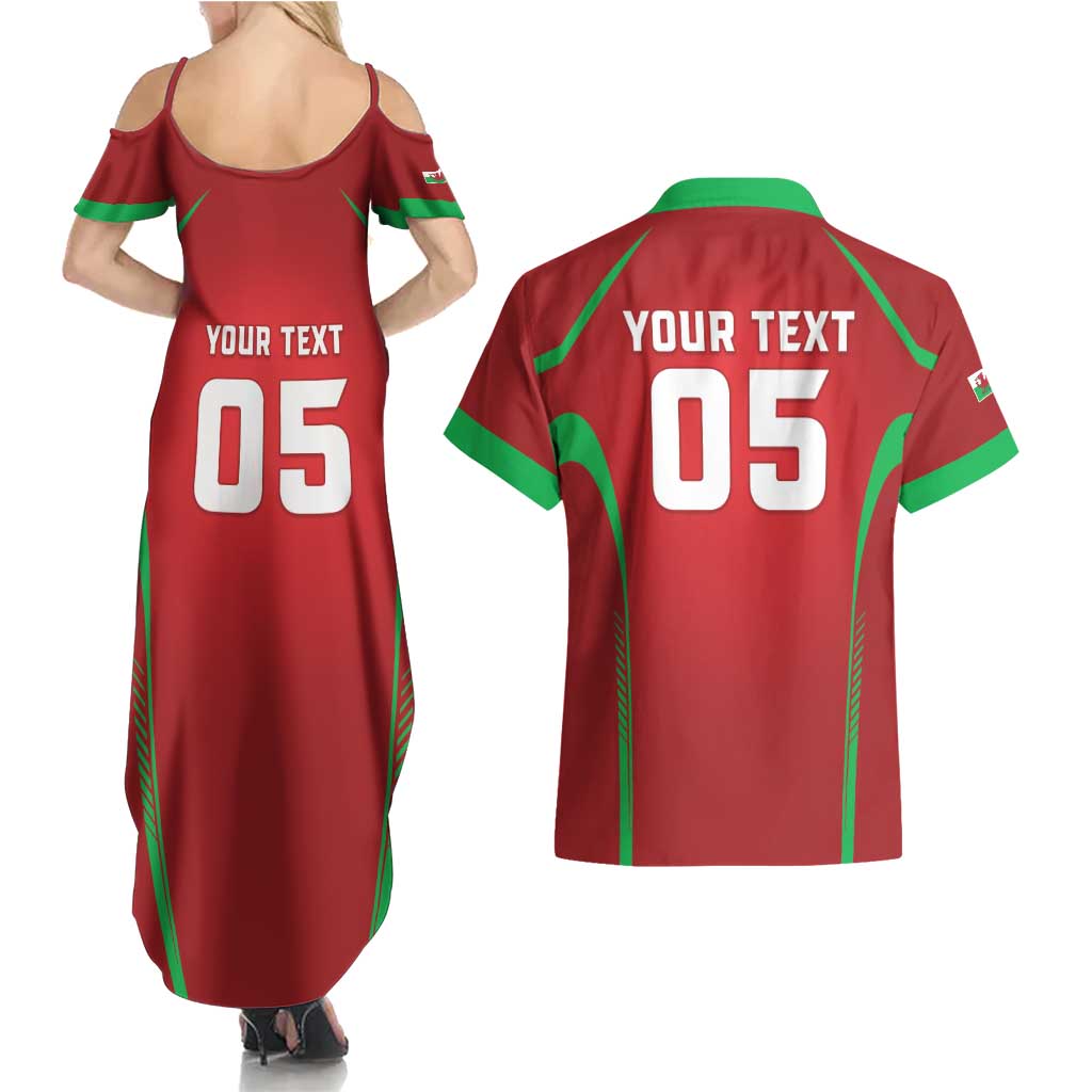 Wales Rugby Custom Couples Matching Summer Maxi Dress and Hawaiian Shirt Go Welsh Dragon Unique Style