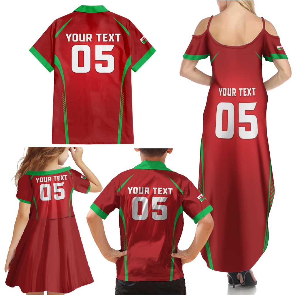 Wales Rugby Custom Family Matching Summer Maxi Dress and Hawaiian Shirt Go Welsh Dragon Unique Style