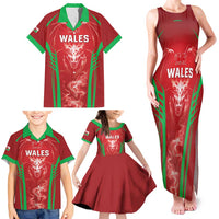 Wales Rugby Custom Family Matching Tank Maxi Dress and Hawaiian Shirt Go Welsh Dragon Unique Style