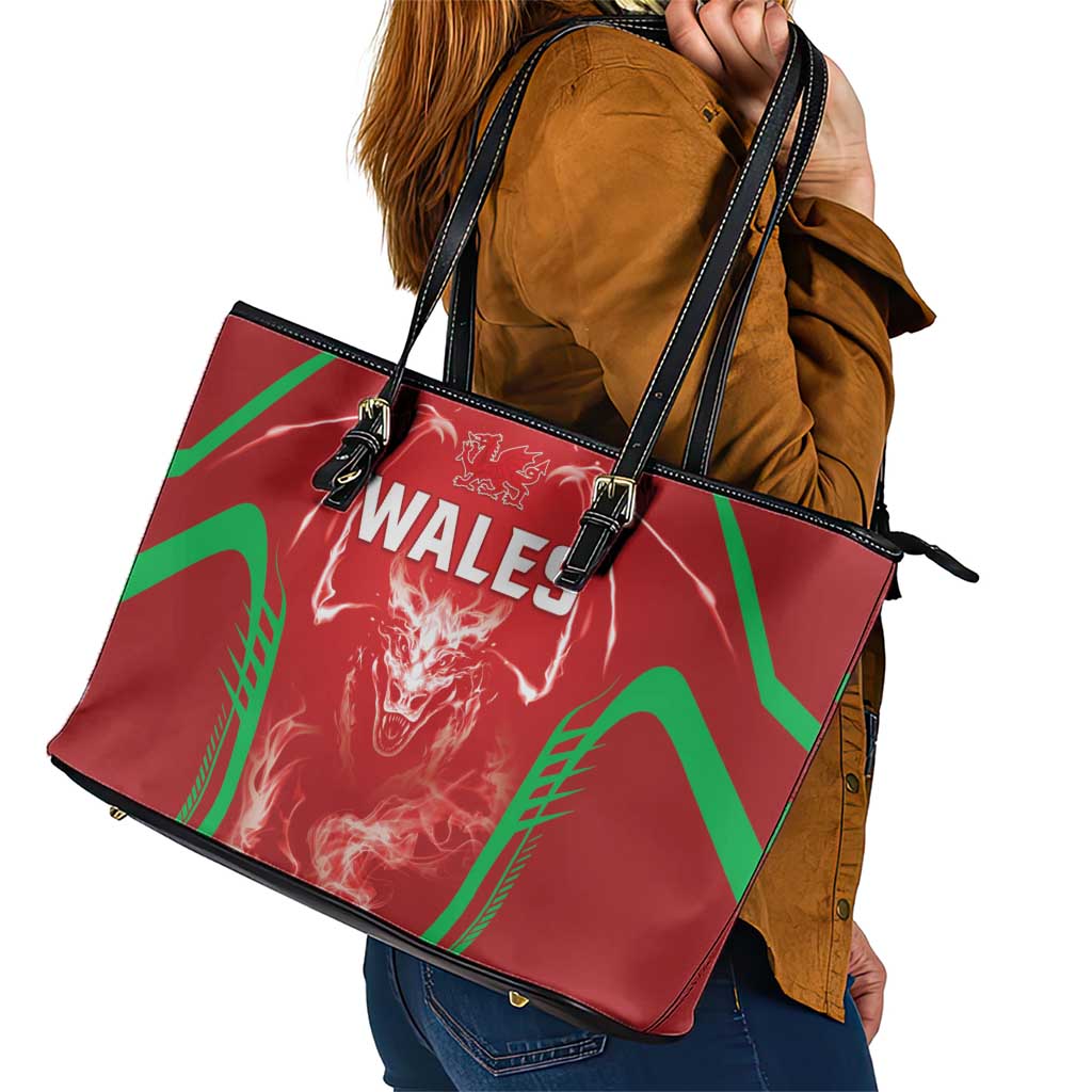 Wales Rugby Leather Tote Bag Go Welsh Dragon Unique Style