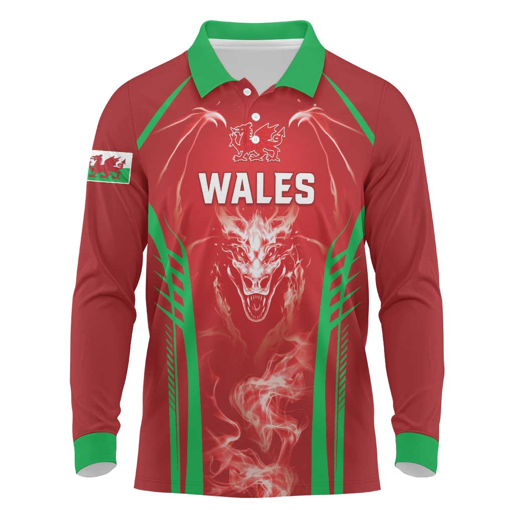 Wales Rugby Custom Long Sleeve Polo Shirt Go Welsh Dragon Unique Style