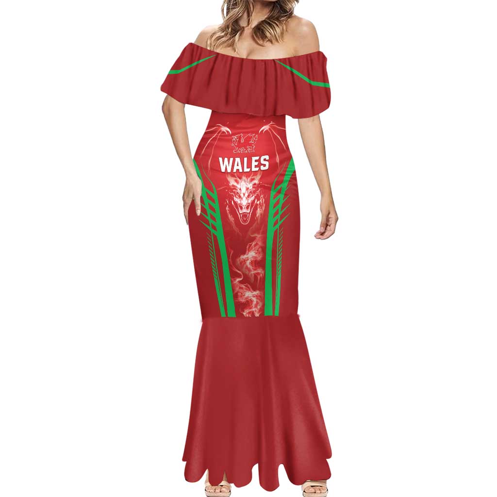 Wales Rugby Custom Mermaid Dress Go Welsh Dragon Unique Style