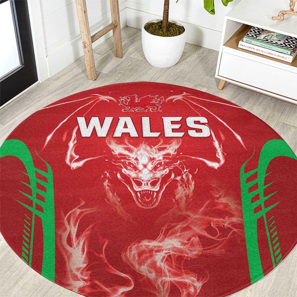 Wales Rugby Round Carpet Go Welsh Dragon Unique Style