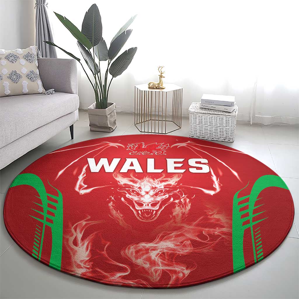 Wales Rugby Round Carpet Go Welsh Dragon Unique Style