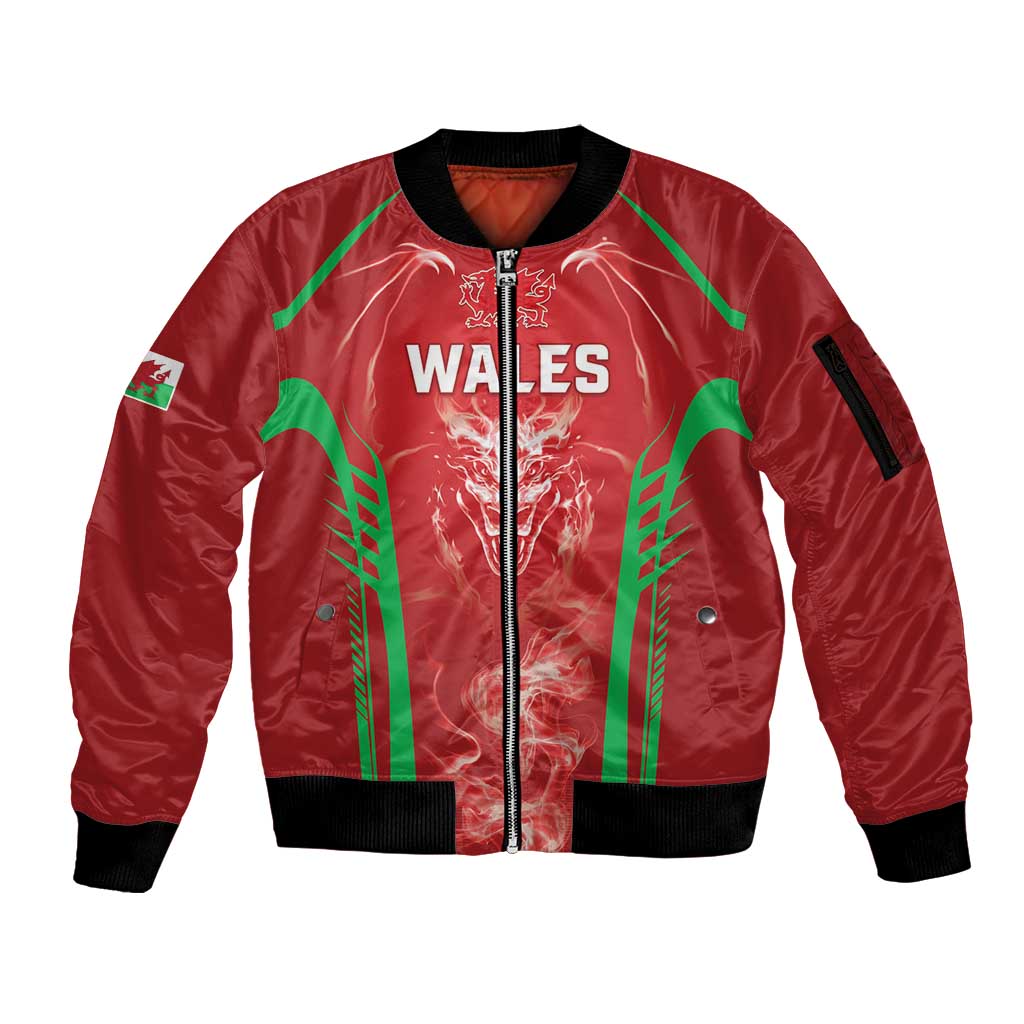 Wales Rugby Custom Sleeve Zip Bomber Jacket Go Welsh Dragon Unique Style
