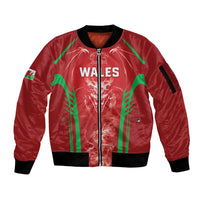 Wales Rugby Custom Sleeve Zip Bomber Jacket Go Welsh Dragon Unique Style