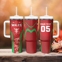 Wales Rugby Custom Tumbler With Handle Go Welsh Dragon Unique Style