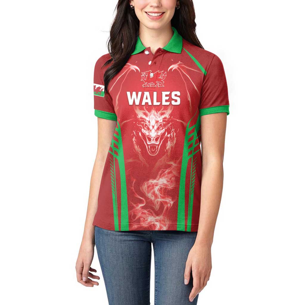 Wales Rugby Custom Women Polo Shirt Go Welsh Dragon Unique Style