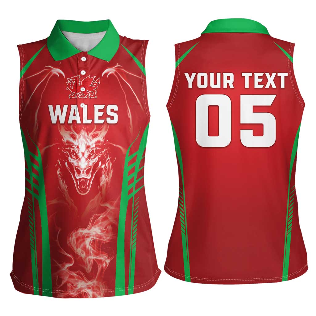 Wales Rugby Custom Women Sleeveless Polo Shirt Go Welsh Dragon Unique Style