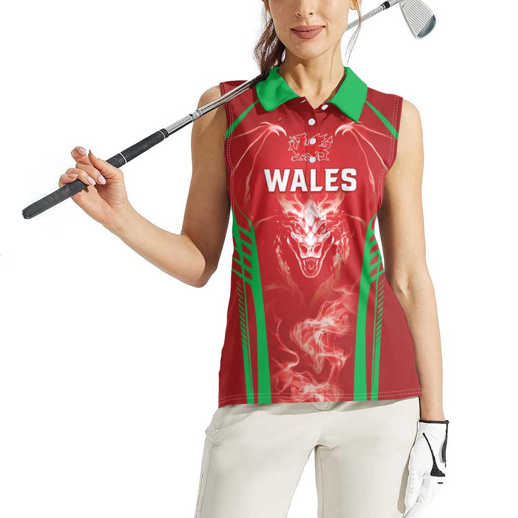 Wales Rugby Custom Women Sleeveless Polo Shirt Go Welsh Dragon Unique Style