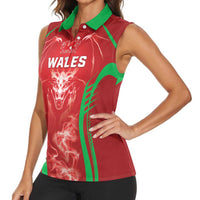 Wales Rugby Custom Women Sleeveless Polo Shirt Go Welsh Dragon Unique Style