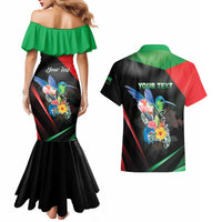 Personalized Martinique Couples Matching Mermaid Dress and Hawaiian Shirt The Island Of Flowers