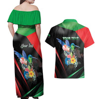 Personalized Martinique Couples Matching Off Shoulder Maxi Dress and Hawaiian Shirt The Island Of Flowers