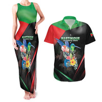 Personalized Martinique Couples Matching Tank Maxi Dress and Hawaiian Shirt The Island Of Flowers