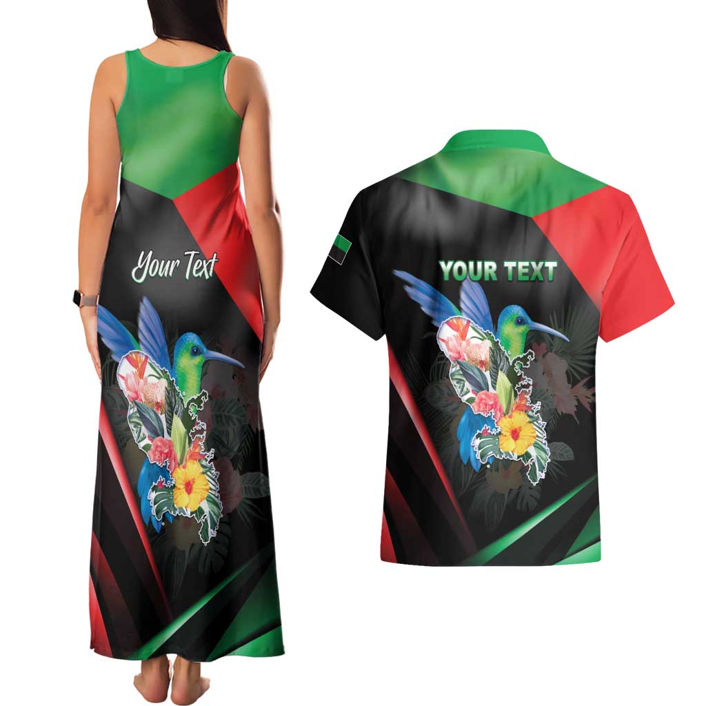 Personalized Martinique Couples Matching Tank Maxi Dress and Hawaiian Shirt The Island Of Flowers