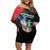 Personalized Martinique Family Matching Off Shoulder Short Dress and Hawaiian Shirt The Island Of Flowers