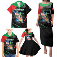 Personalized Martinique Family Matching Puletasi and Hawaiian Shirt The Island Of Flowers
