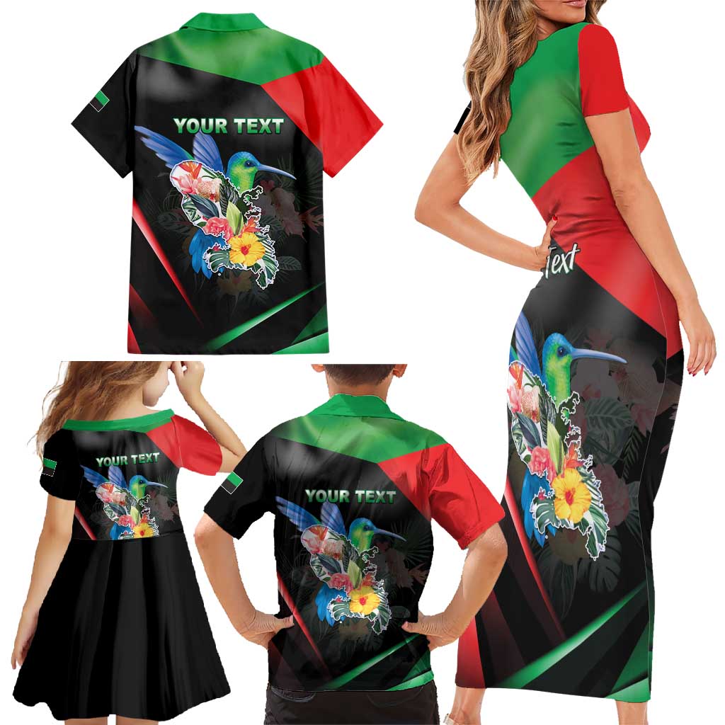 Personalized Martinique Family Matching Short Sleeve Bodycon Dress and Hawaiian Shirt The Island Of Flowers