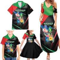 Personalized Martinique Family Matching Summer Maxi Dress and Hawaiian Shirt The Island Of Flowers