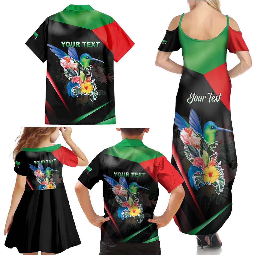 Personalized Martinique Family Matching Summer Maxi Dress and Hawaiian Shirt The Island Of Flowers
