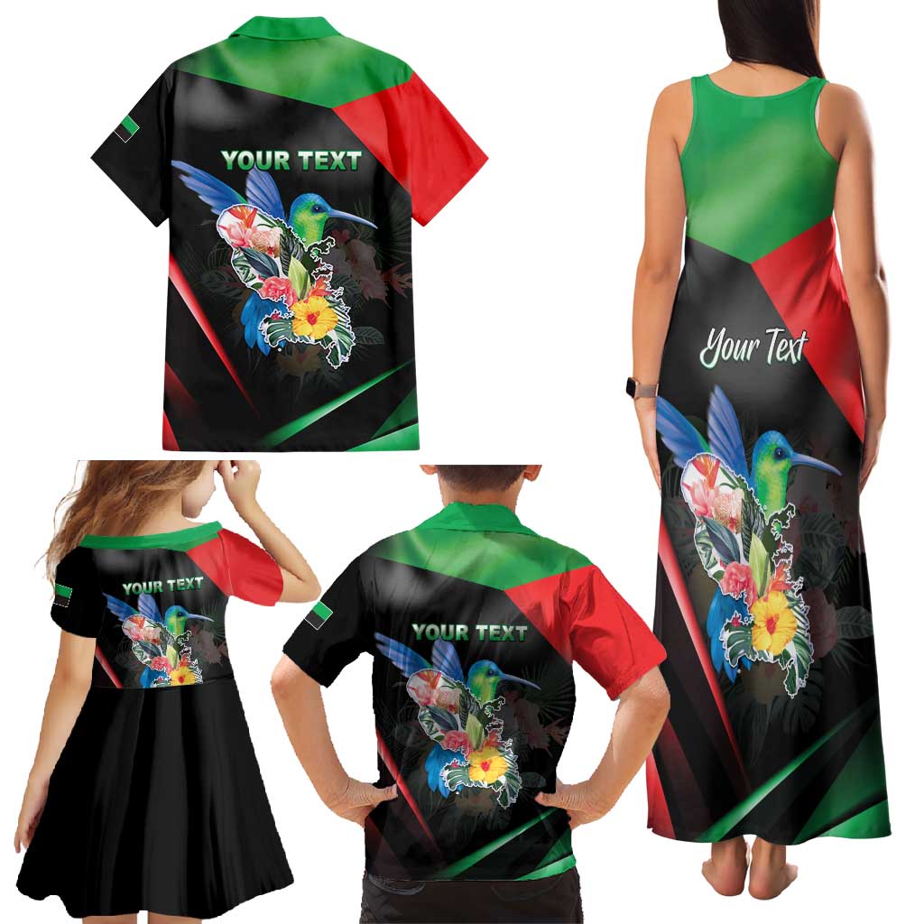 Personalized Martinique Family Matching Tank Maxi Dress and Hawaiian Shirt The Island Of Flowers