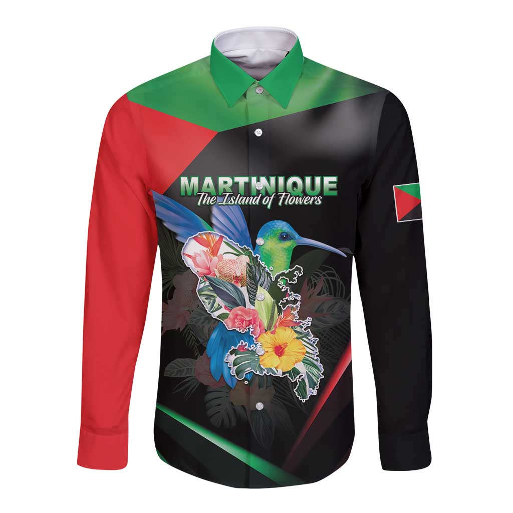 Personalized Martinique Long Sleeve Button Shirt The Island Of Flowers