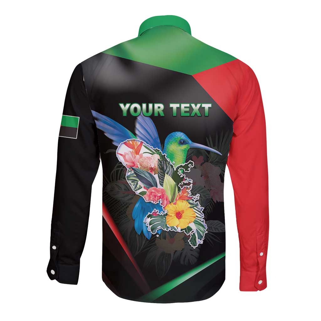 Personalized Martinique Long Sleeve Button Shirt The Island Of Flowers