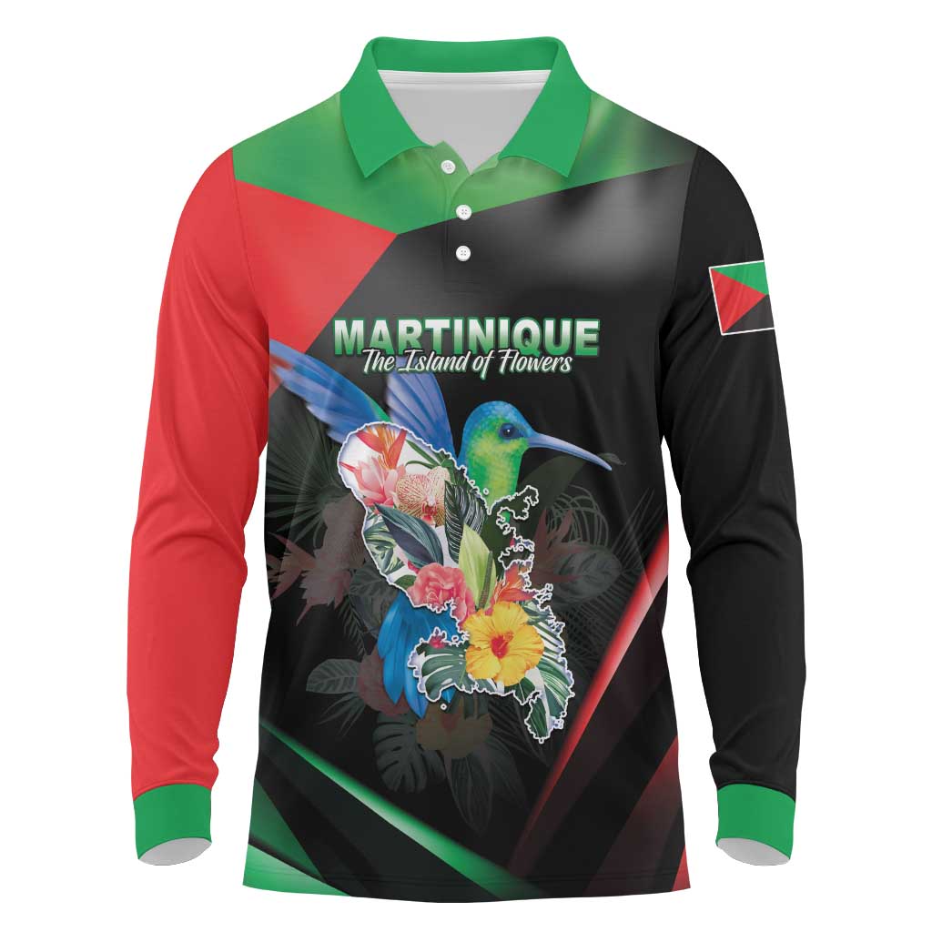 Personalized Martinique Long Sleeve Polo Shirt The Island Of Flowers