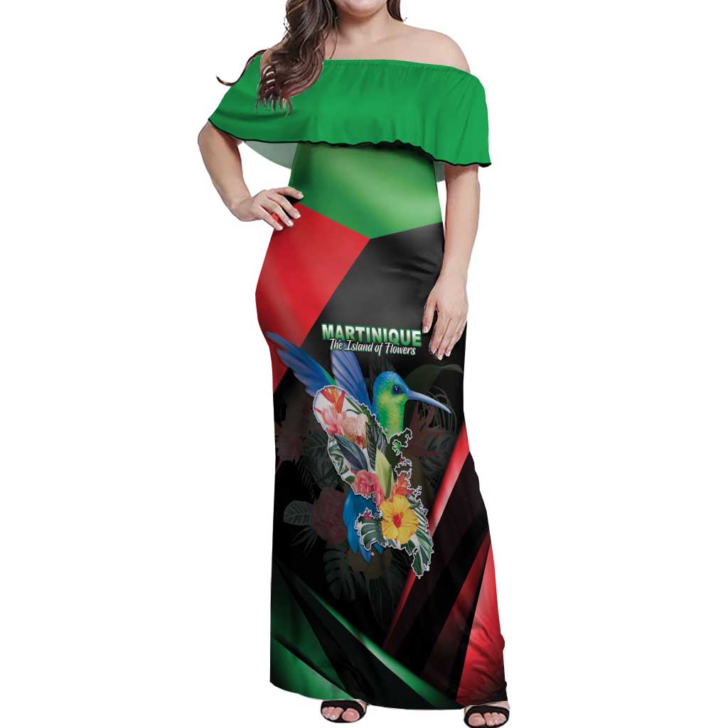 Personalized Martinique Off Shoulder Maxi Dress The Island Of Flowers