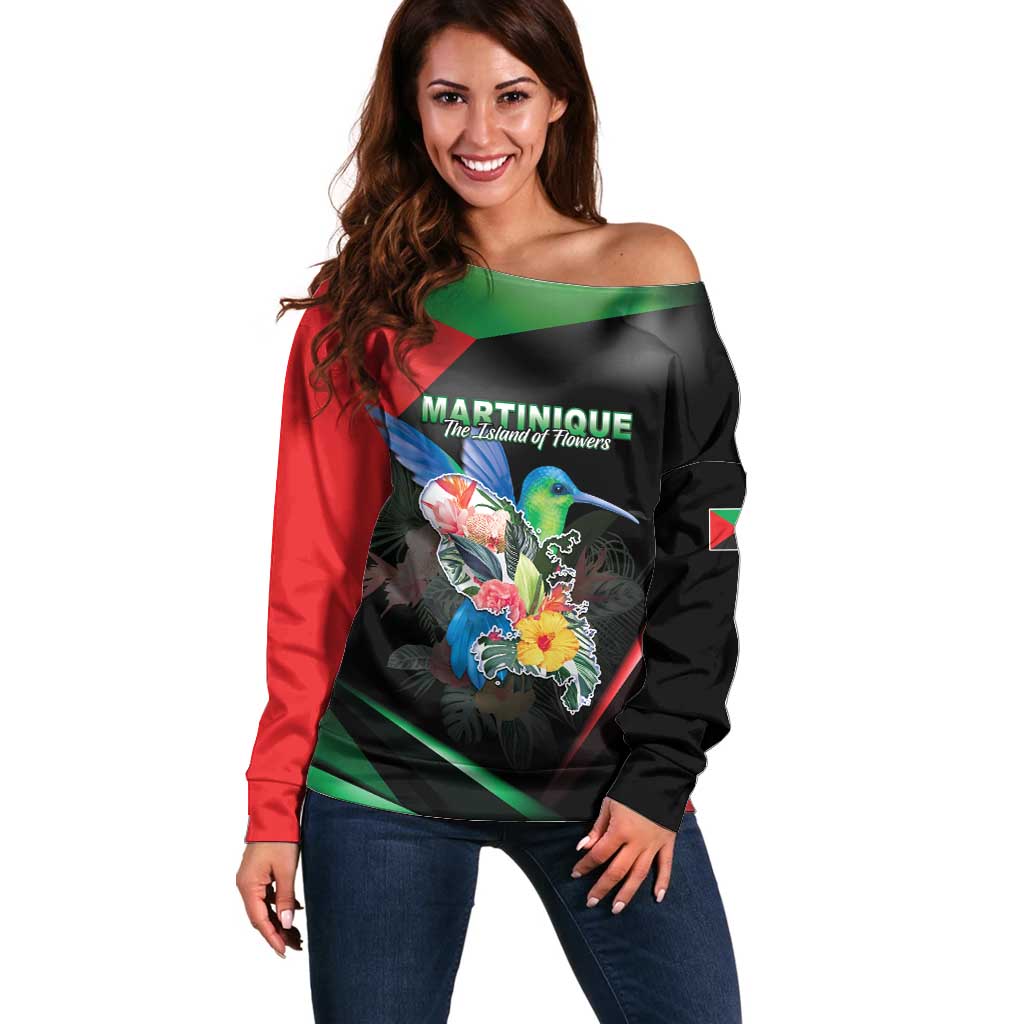 Personalized Martinique Off Shoulder Sweater The Island Of Flowers
