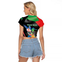 Personalized Martinique Raglan Cropped T Shirt The Island Of Flowers