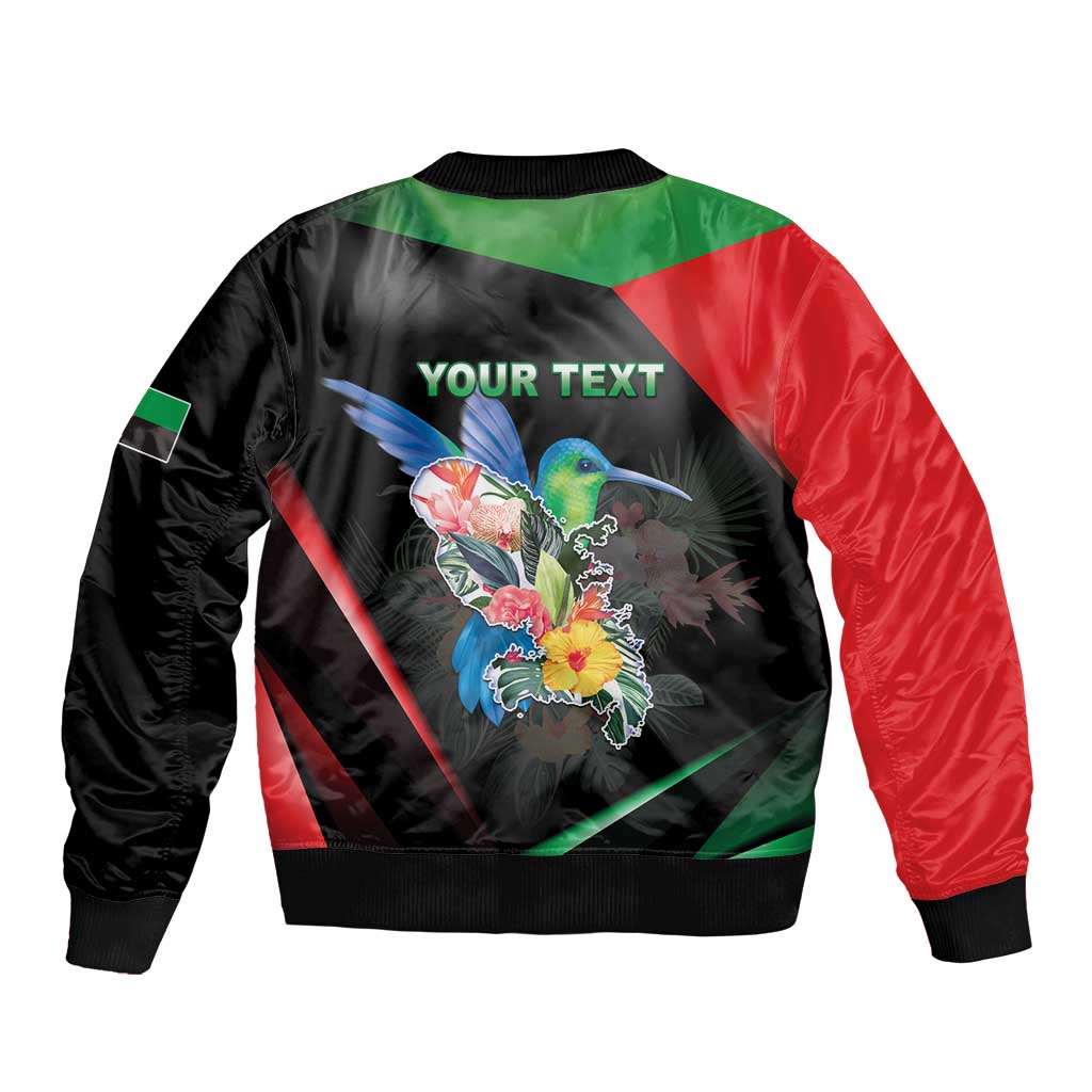 Personalized Martinique Sleeve Zip Bomber Jacket The Island Of Flowers