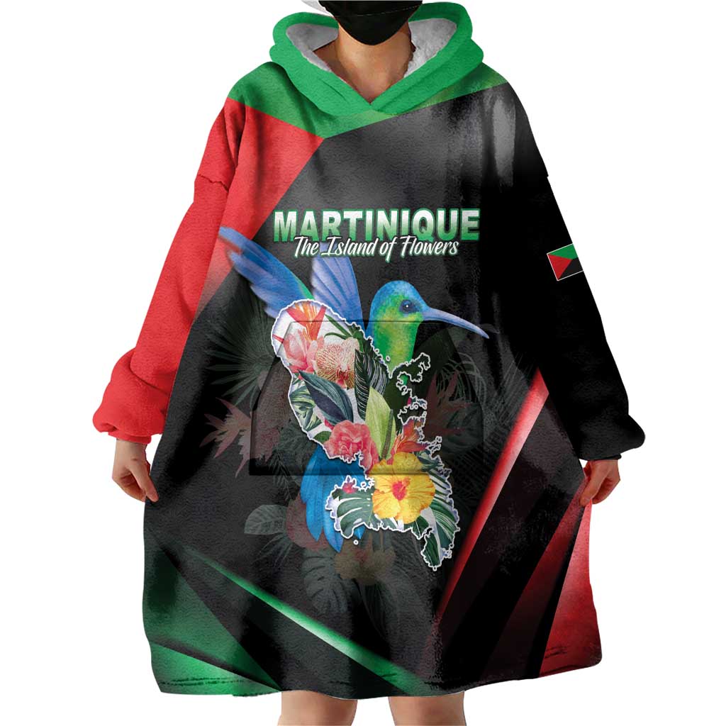 Personalized Martinique Wearable Blanket Hoodie The Island Of Flowers