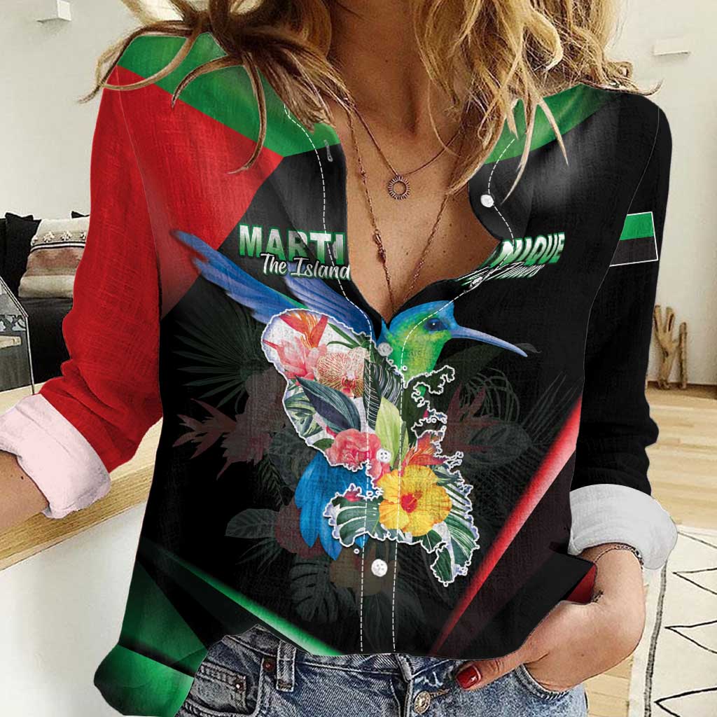 Personalized Martinique Women Casual Shirt The Island Of Flowers