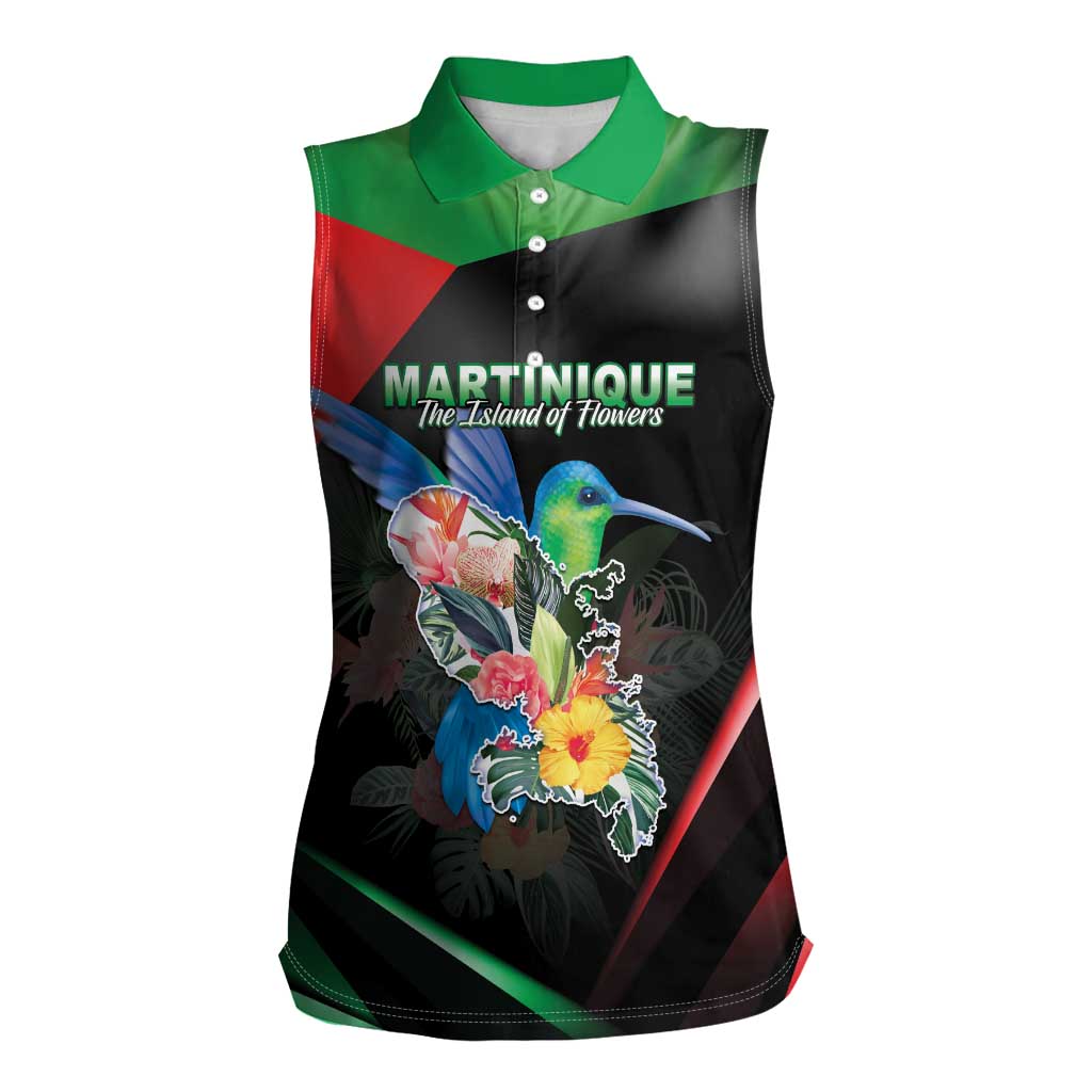 Personalized Martinique Women Sleeveless Polo Shirt The Island Of Flowers