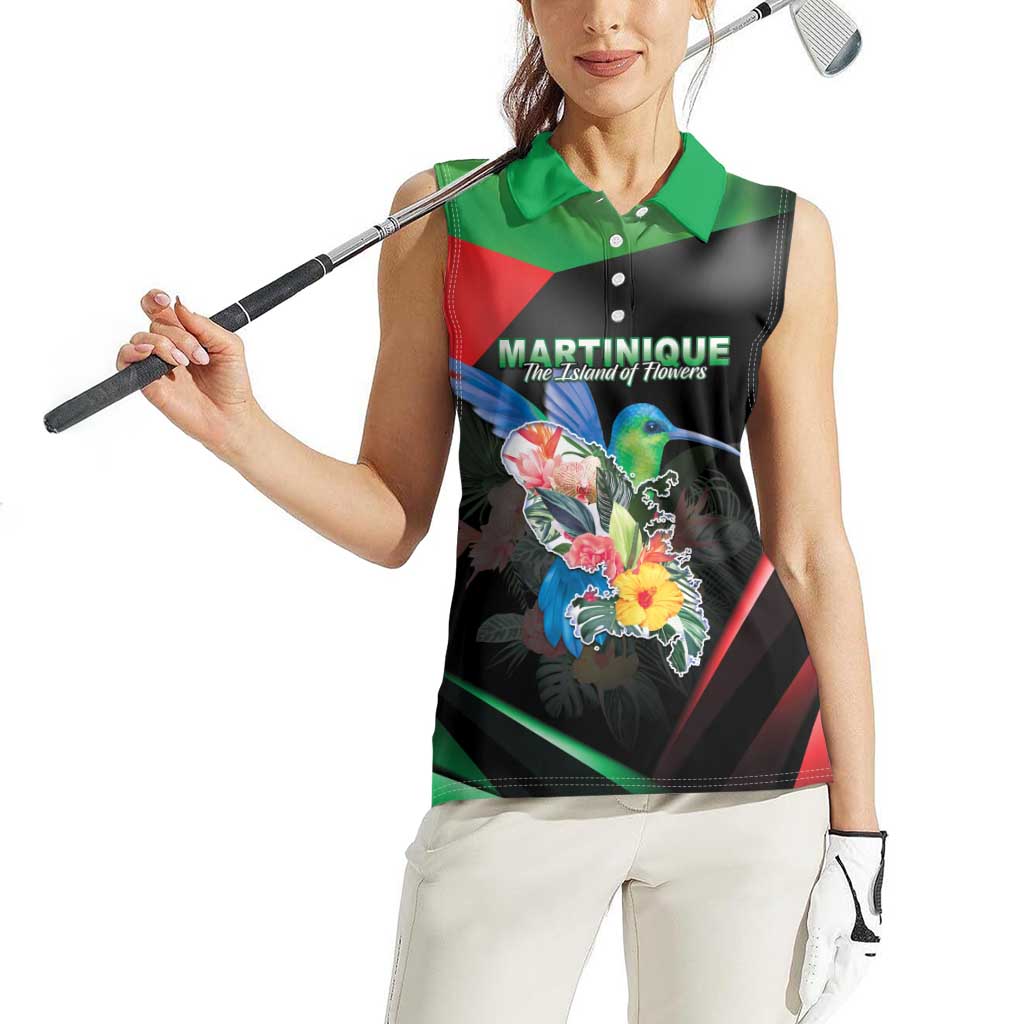 Personalized Martinique Women Sleeveless Polo Shirt The Island Of Flowers