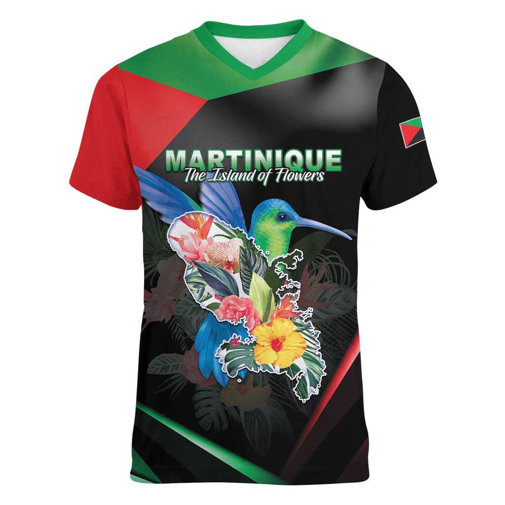 Personalized Martinique Women V-Neck T-Shirt The Island Of Flowers